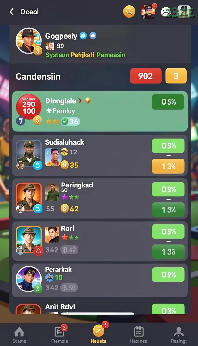 Cuplikan layar 7METER — menu navigasi