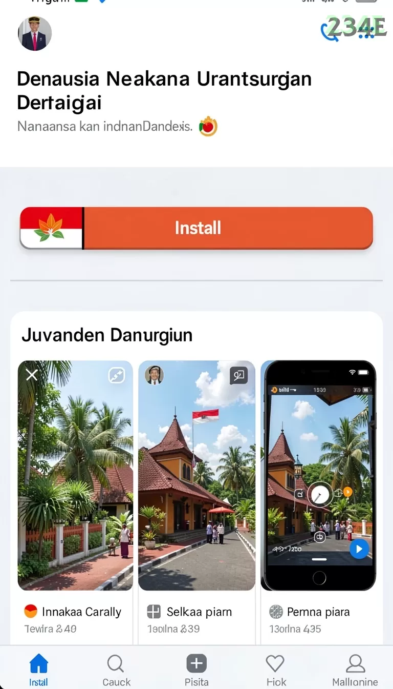 Cuplikan layar V988 — halaman utama
